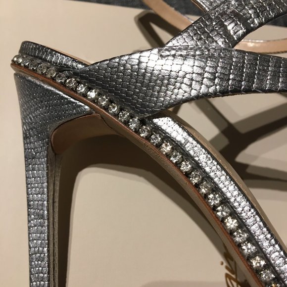 Platinum lizard and crystals sandals, 8M/38, NWT - Picture 8 of 11